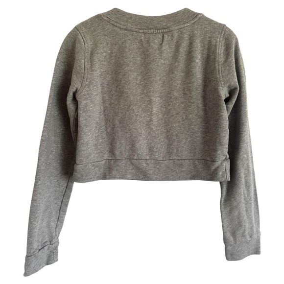 Juicy Couture Gray Cropped Sweatshirt Womens Size Medium Cotton Logo - Picture 2 of 6